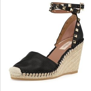 Valentino Rockstud Wedge Espadrille